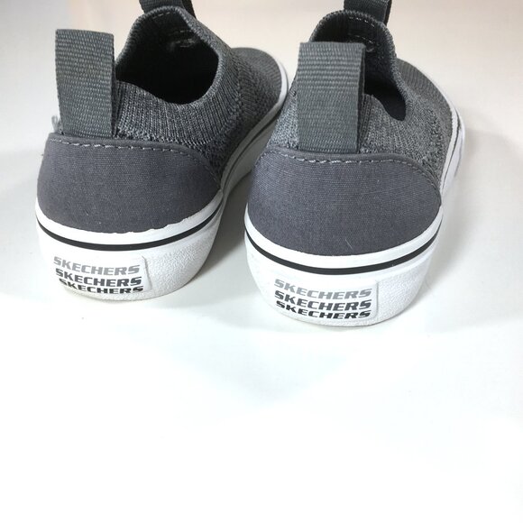 Skechers Sport Street Fame Slip On Sneakers Kids Size 11 EUR 27.5 Gray Knit - Picture 5 of 9